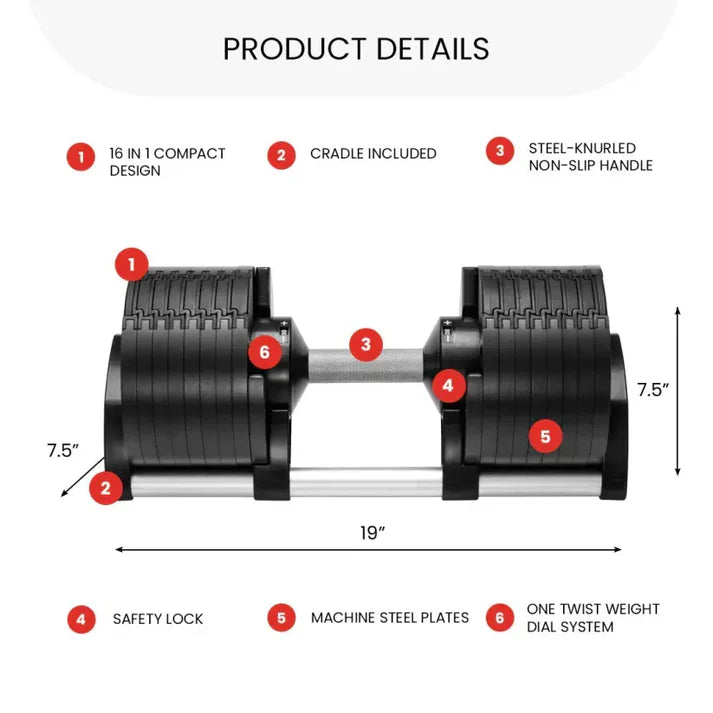 Adjustable Dumbbell – Multi-Weight (Single)