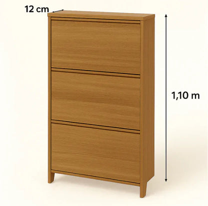 Thin Wooden Shoe Rack – 3 Doors