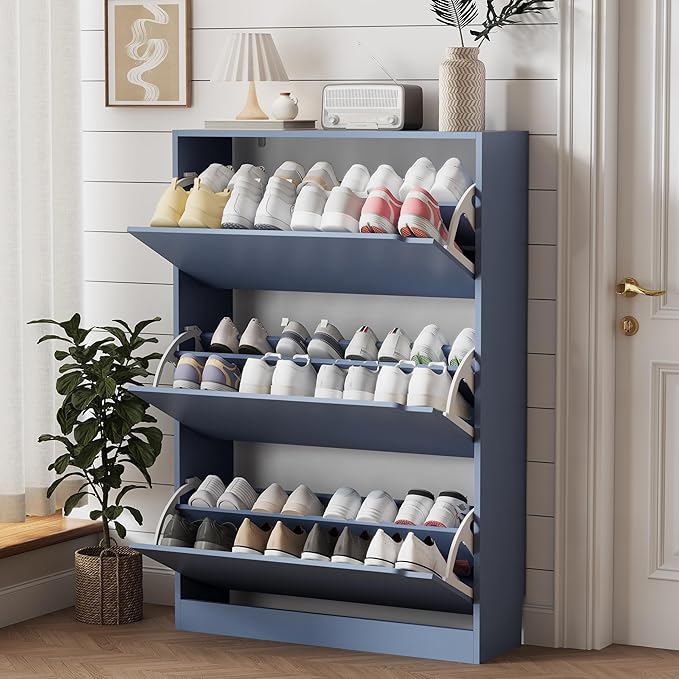 Thin Wooden Shoe Rack – 3 Doors