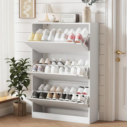 Thin Wooden Shoe Rack – 3 Doors