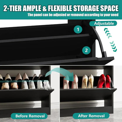 Thin Wooden Shoe Rack – 3 Doors
