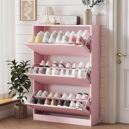 Thin Wooden Shoe Rack – 3 Doors